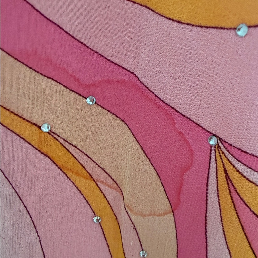 Y2K Laundry by Shelli Segal 100% Silk Pink Mod Crystal Dress Size 6 - Picture 11 of 11